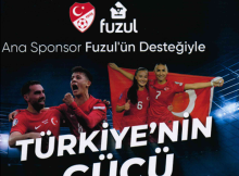 Anahtar magazine cover featuring celebrating Turkish football players; bold headline 'TÜRKİYE'NİN GÜCÜ Sahada!' with Fuzul sponsor logos at top.